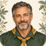 Illustrazione di un istruttore scout